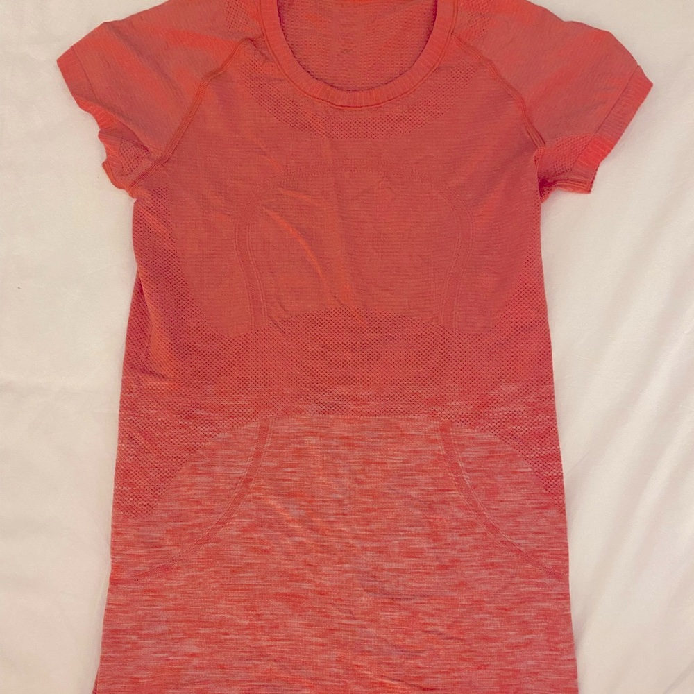 Lululemon Tech Sweat Orange Ombré Short Sleeve Top